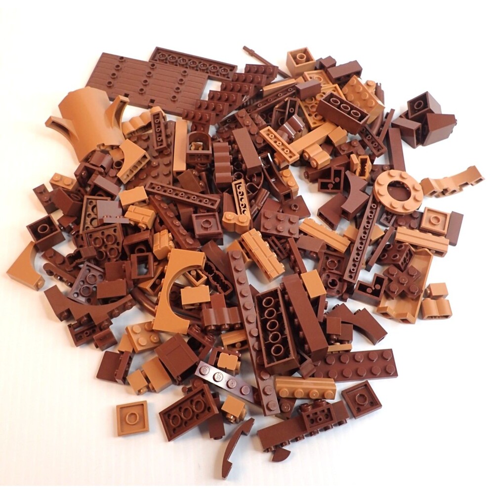 LEGO Parts - Assorted Reddish Brown & Med. Nougat Bulk Pieces - QTY 200 (8oz)